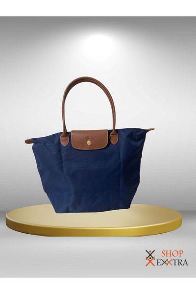 shopExxtra Сгъваема чанта за през рамо - тъмносиня - чанта за пазаруване Размер №: 4 (РАЗМЕР: (50X42) 40 X 55 см)