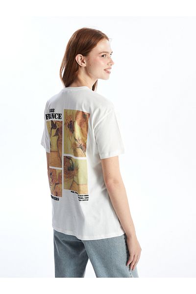 LC Waikiki Vincent Van Gogh Printed Crew Neck Women's T-Shirt