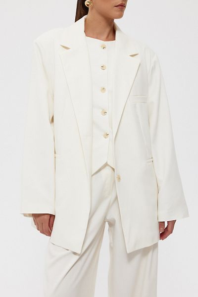 Seda Yalçın Atelier Masculine Ecru Oversize Blazer Jacket