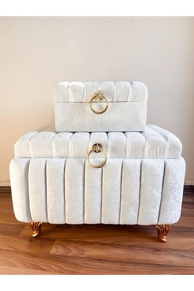 BERRAK ÇEYİZ Gold Kulplu İkili Çeyiz Sandığı