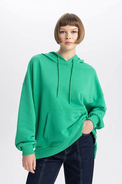 DeFacto Oversize Wide Fit Polo Neck mikina B7834axns