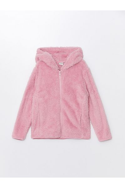 LC Waikiki Girl's Hooded Zippered Long Sleeve Sweatshirt