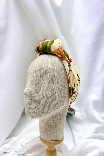 pistore Boho Style Red Leaf Patterned Bandana Scarf New Season Hair Accessory