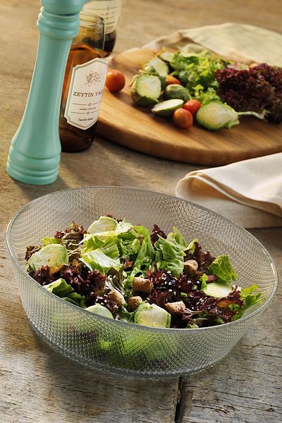 Fecra Azura 22 cm Large Size Glass Salad Bowl
