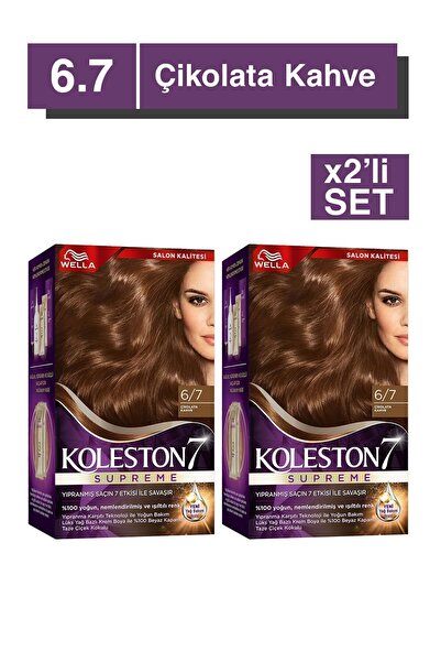 Wella Koleston Supreme Saç Boyası 6/7 Çikolata Kahve X2'li Set