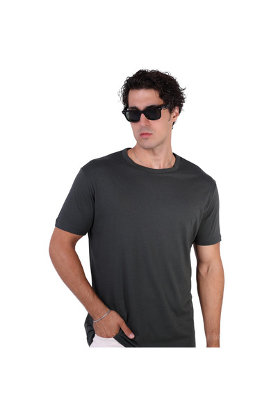 simple Qloth Qsimple Kasları Vurgular Göbek Gizler Haki Erkek T-shirt