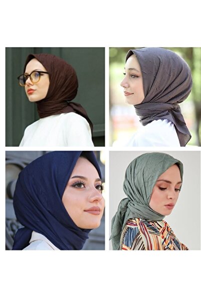 HAR-UM Ticaret Hijab Women's Bamboo Scarf Model-Set of 4