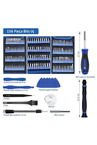 Genel Markalar Uf-tools Ks-800170 Hassas 170 Parça Bits Uçlu Tornavida Seti