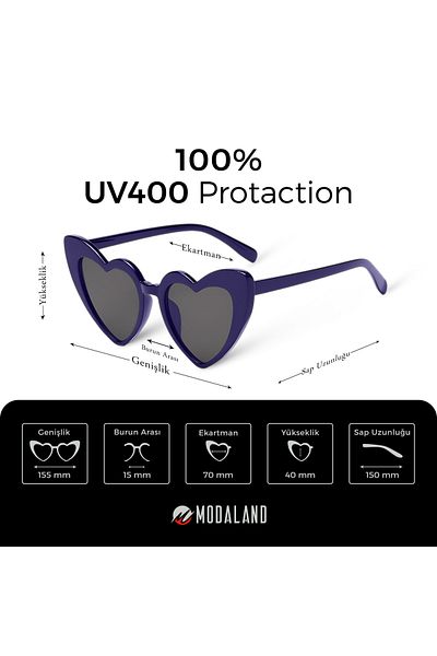 ModaLand New Trend Unisex Purple Heart Sunglasses