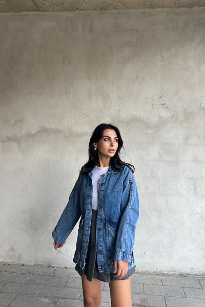 Seda Yalçın Atelier Jachetă de blugi Blue Stone cu buzunar mare