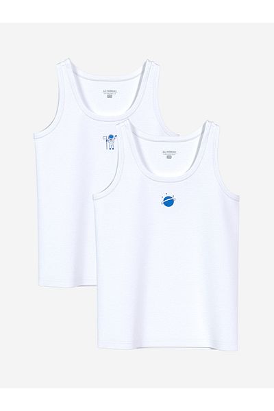 LC Waikiki Boy's Crew Neck Printed Tank Top - Pack of 2