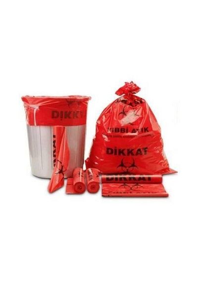 İstoç Türk 3 Rolls of Complete 30 Pieces of Medical Waste Bag Jumbo Large Size 80x110cm 800 Gr - Medical Garbage Bag