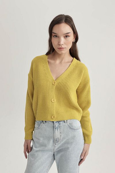 DeFacto Strickjacke mit normaler Passform und V-Ausschnitt
