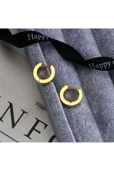 SE Jewellery Men's Classic Hoop Earrings - 1.5 cm Gold