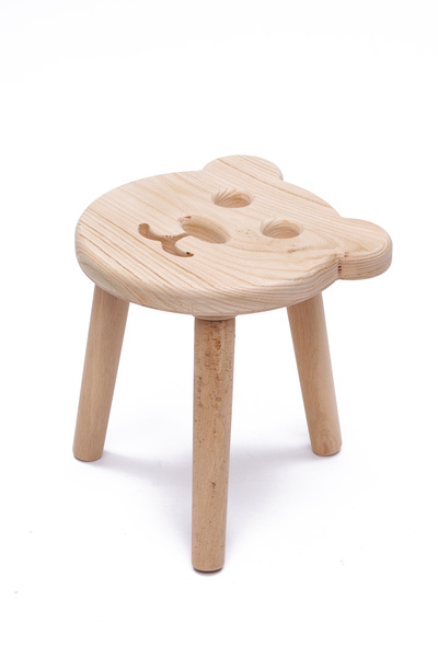 Nebiyan Doğal Masif Ahşap Çocuk Taburesi - Eğlenceli Hayvan Desenleri- Seviml...