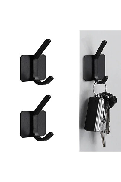 Microcase Yapışkanlı Metal Banyo Mutfak Eşya Havlu Vb. Ürün Askılığı Siyah -A...
