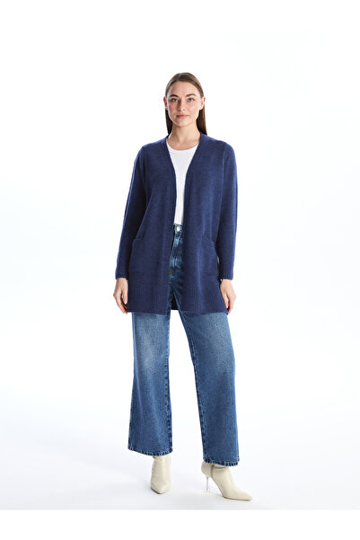 LC Waikiki Şal Yaka Düz Uzun Kollu Kadın Triko Hırka