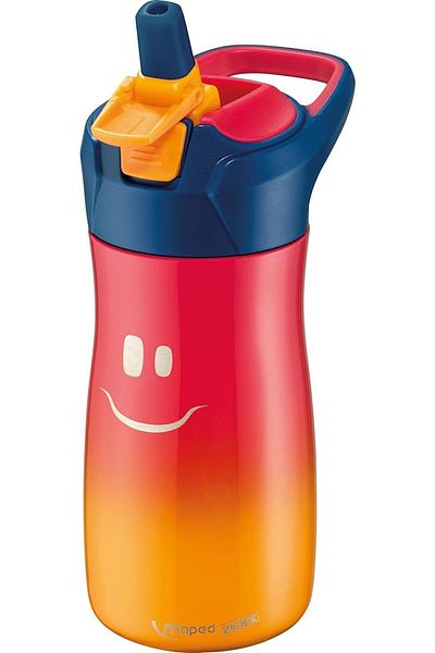 Store Picnic 430 ml - Pink Modern Steel Flask with Smiling Face Figure987838