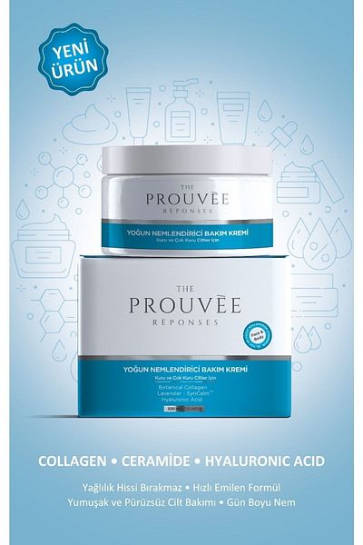 The Prouvee Reponses Intense Moisturizing Face and Body Skin Care Cream with Collagen, Ceramide, Hyaluronic Acid 200ml