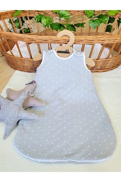 Alpar Tekstil Baby Girl and Boy-Child Bag Sleeping Bag 2.5 Tog - Gray/Polka Dot, Zippered