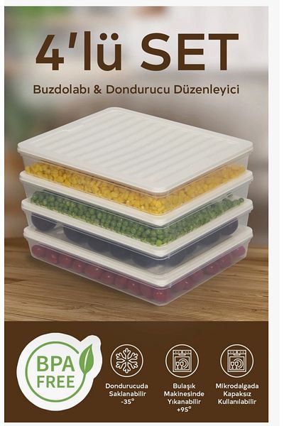 Hane216 Freshbox 4-Piece Storage Set Suitable for Microwave and Diffuser - 2400 ml