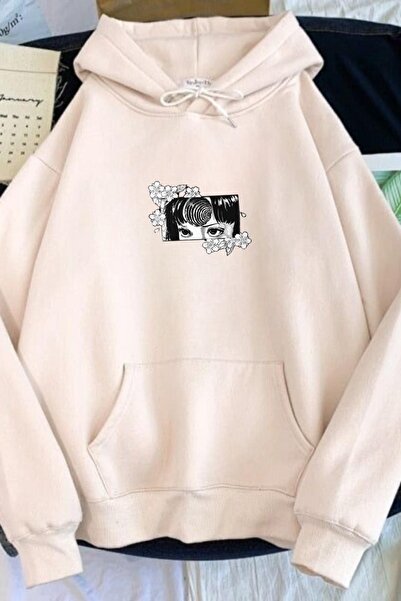 CAST COLLECTİON Hanorac unisex bej cu imprimeu anime Uzumaki