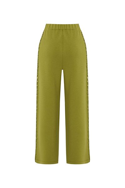 Exquise High Waist Green Regular Pants
