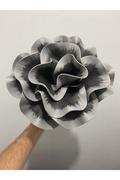 Ayka Aksesuar زهرة اصطناعية مصنوعة يدويًا من اللاتكس الفاخر إيفا - رمادي وأسو...