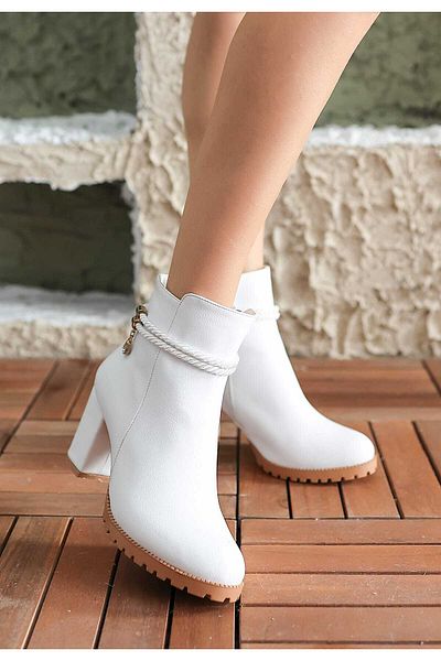 werfen Rope Stone Detailed Zippered Women's Short Boots - Daily Use