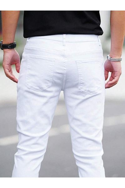 PASSWORD SLIM FITH MEN'S DARK WHITESCRAL KNIT PANT