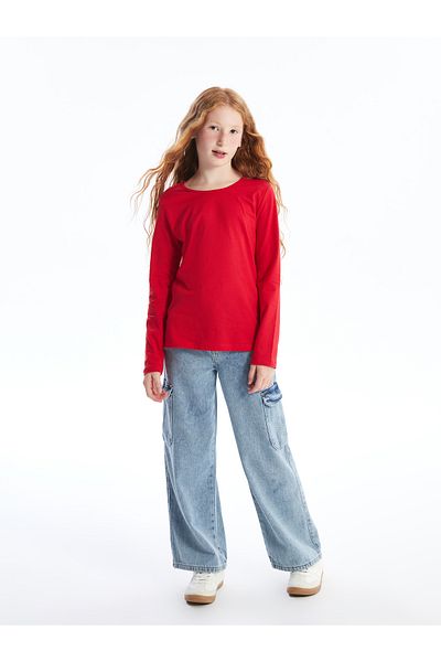 LC Waikiki Long Sleeve Crew Neck Girl's T-Shirt