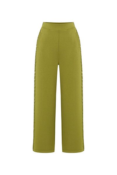 Exquise High Waist Green Regular Pants