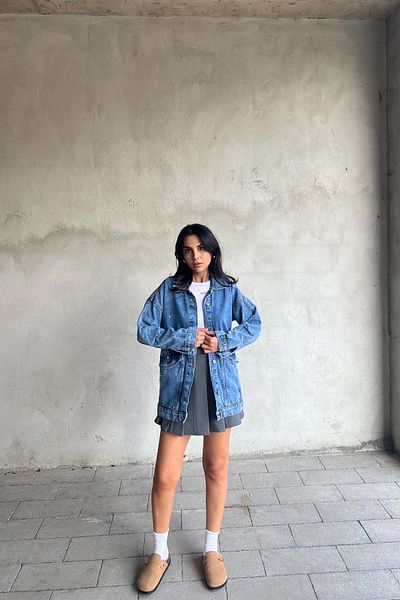 Seda Yalçın Atelier Jachetă de blugi Blue Stone cu buzunar mare