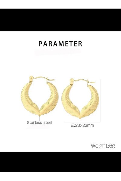 Arescollection paslanmaz kararmaz cerrahi çelik gold renk halka küpe