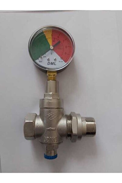 Genel Markalar 1/2 Su Basınç Düşürücü + Dms Y-a60 Manometre 63 mm 0-10 Bar