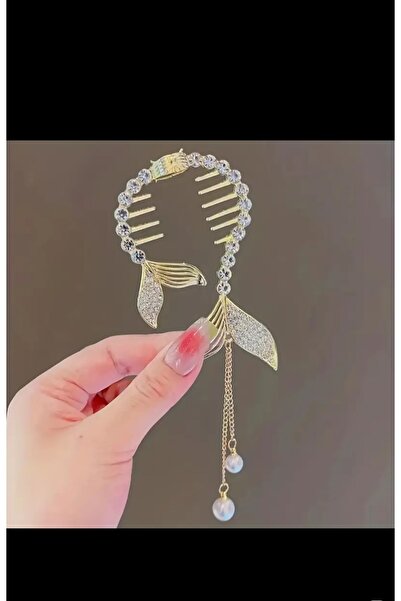 EMKSHOP Gold Metal - New Style Dangle Crystal Stone Women's Bun Hair Clip