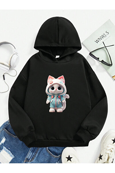 YUNAYT Παιδική φούτερ με στάμπα με κουκούλα