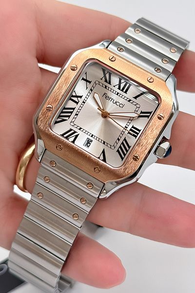 Ferrucci Square Model Steel Cord Men's Wristwatch