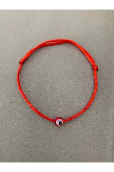 Misto Aksesuar Red String Bracelet - Glass Evil Eye Bead Detail