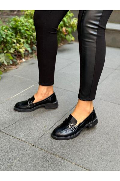 DİVA Diva Siyah Cilt Tokalı Kadın Günlük Ayakkabı
