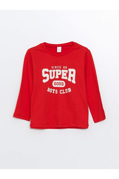 LC Waikiki Baby Boy - Crew Neck and Printed Long Sleeve T-Shirt