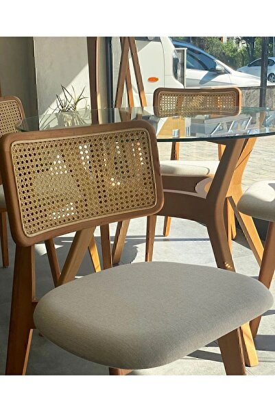 Alaylı Mobilya Alaylı (4 Adet) Zion Hasırlı Sandalye, Zion Hasırlı Mutfak ve Bahçe Sandalyesi