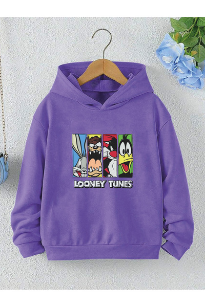 YUNAYT Детски суитшърт с щампа и качулка