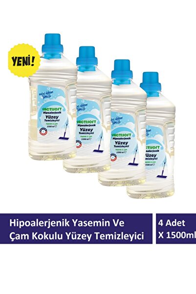actisoft Hipoalerjenik Yasemin Ve Çam kokulu Yüzey Temizleyici 4 Adet X 1500 ml