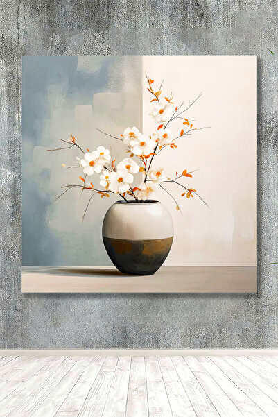 PrintiesPlus Van Gogh Tarzı Vazo Dekoratif Kanvas Duvar Tablo