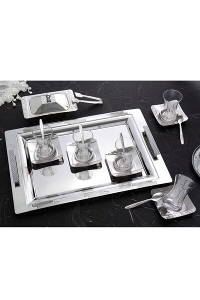 ÖZBURAK Armoni 40 Parça Çay Seti & 12 Kişilik Paslanmaz Çelik