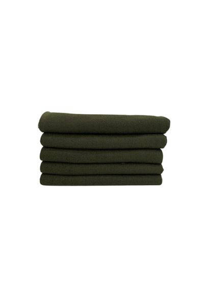 ecottonworks Khaki Green Color Thin Cafee Restaurant Wholesale Shawl 75 cm x 185 cm 5 Pieces of Polar Shawls