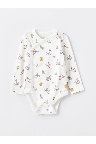 LC Waikiki Printed Long Sleeve Body and Trousers for Baby Girl - Crew Neck 2-piece Set