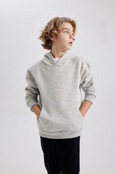 DeFacto Boy's Hooded Regular Fit Sweatshirt