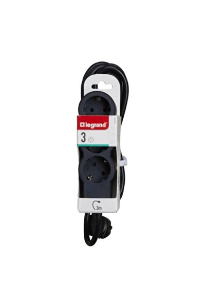 Legrand GRUP PRİZLER,16 A,3680W,3 ÇIKIŞLI, 3 X 1,5 mm2 KESİTLİ 3MT KABLO, SİY...